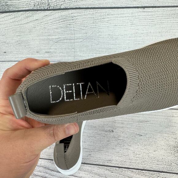 Deltan Women's Taupe Knit Carter Platform Stretch Slip On Sneakers Size 7.5 - Picture 6 of 12